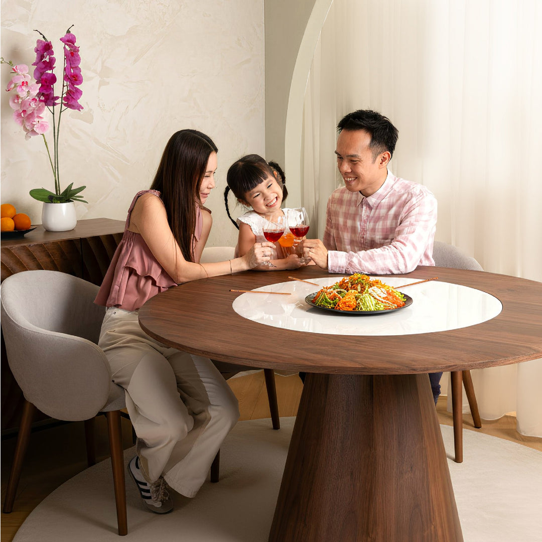 MAJUHOME modern round wooden dining table