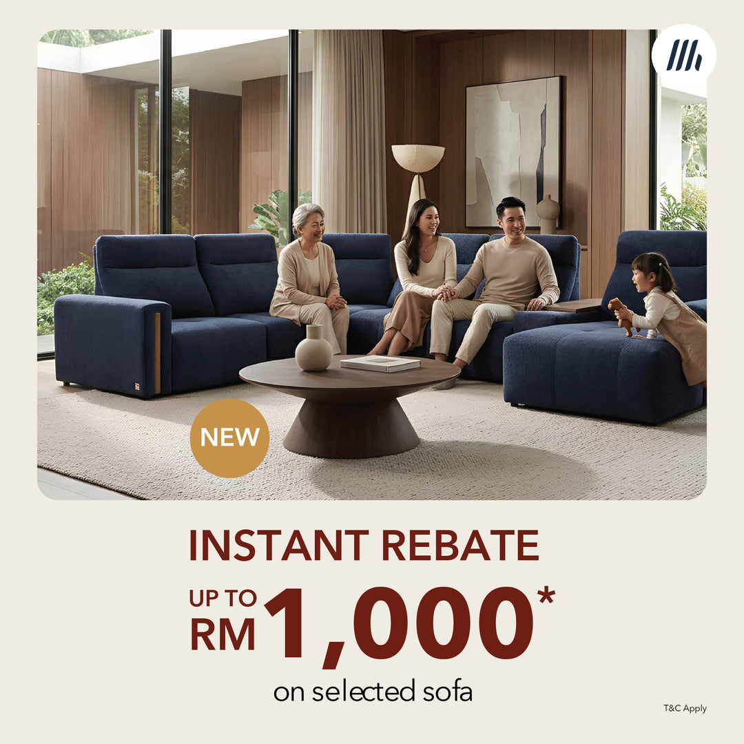 Premium 3-seater modular recliner sofa in a modern living room setting for MAJUHOME Parents' Month Sale.