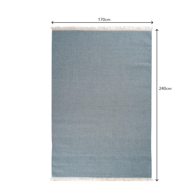 STRING  Wool Hand Woven Rug Teal