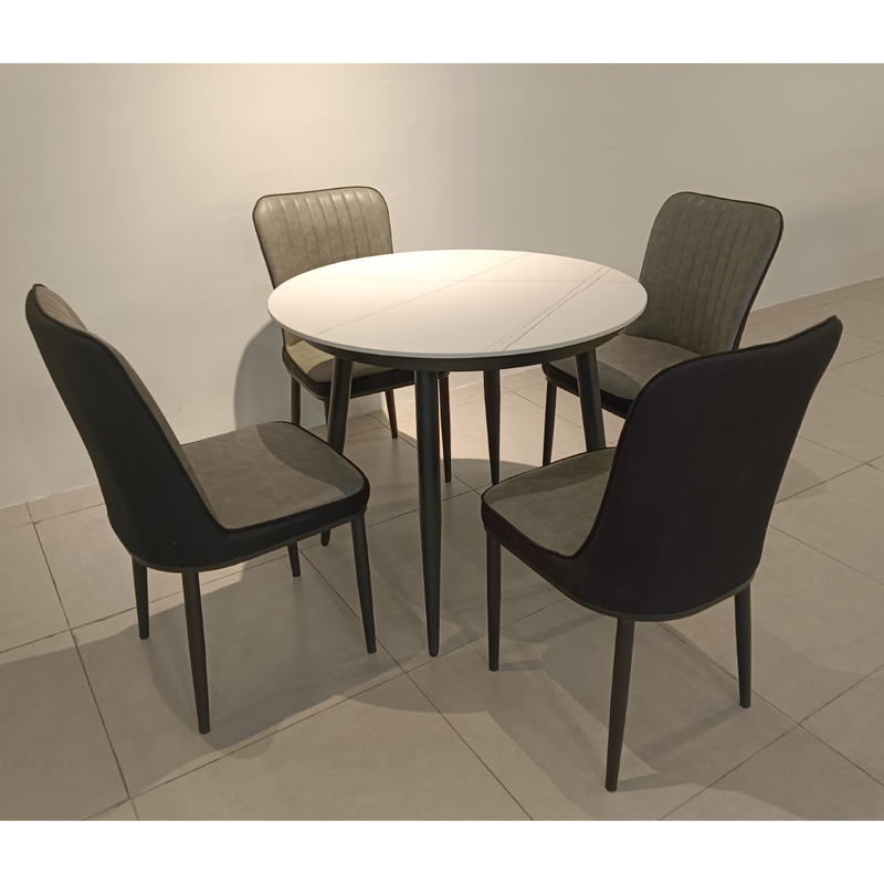 GIALLA Circle Dining Set 0.9M (1T+4C)