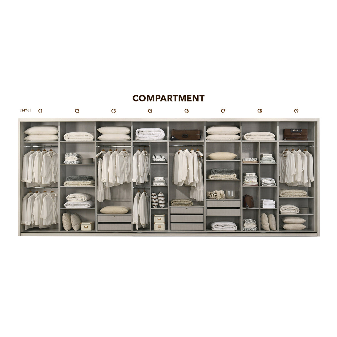 BELLE Designer Glass Closet 2 - 5 Doors