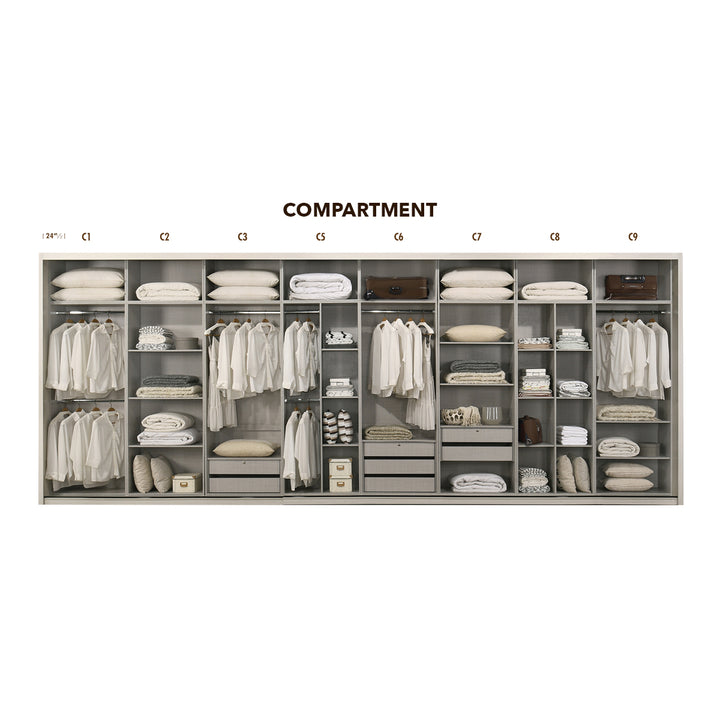 BELLE Designer Glass Closet 2 - 5 Doors