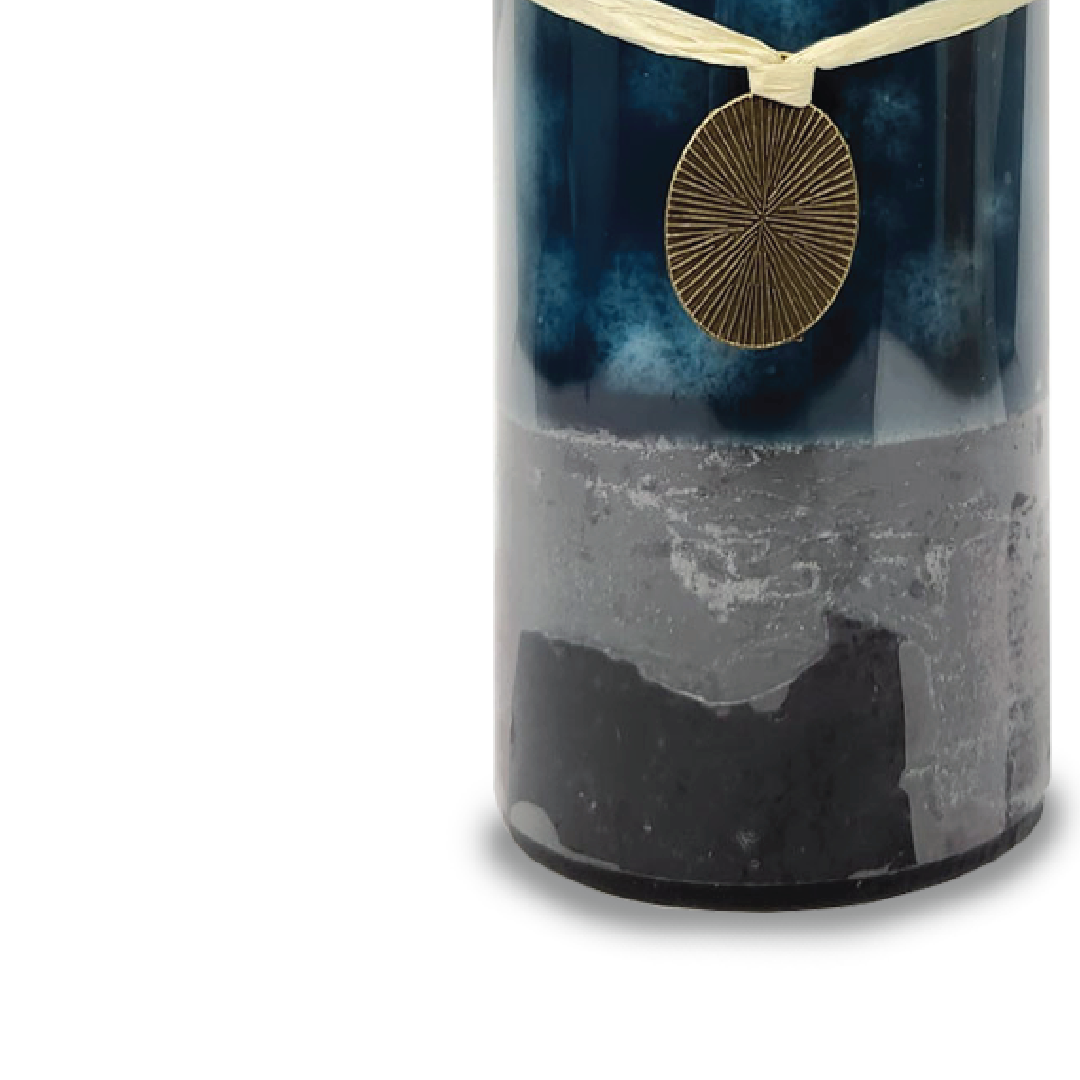 BLUEBELL Blue Pillar Candle