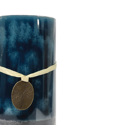 BLUEBELL Blue Pillar Candle