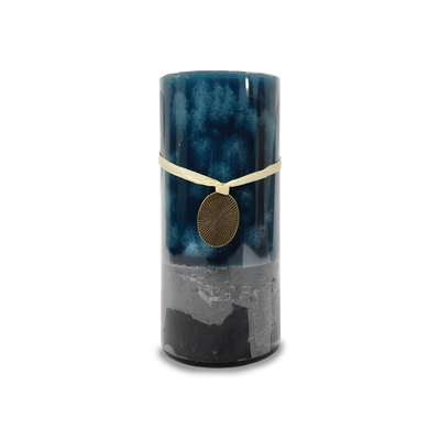 BLUEBELL Blue Pillar Candle