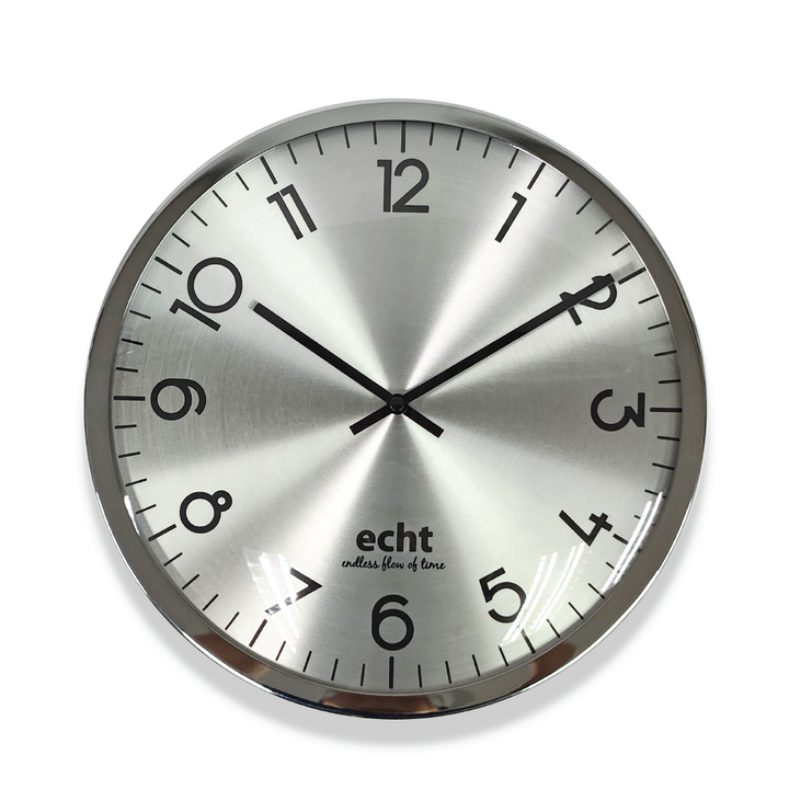 ECHT 12" Aluminium Dial Silent Metal Wall Clock With Dome Glass