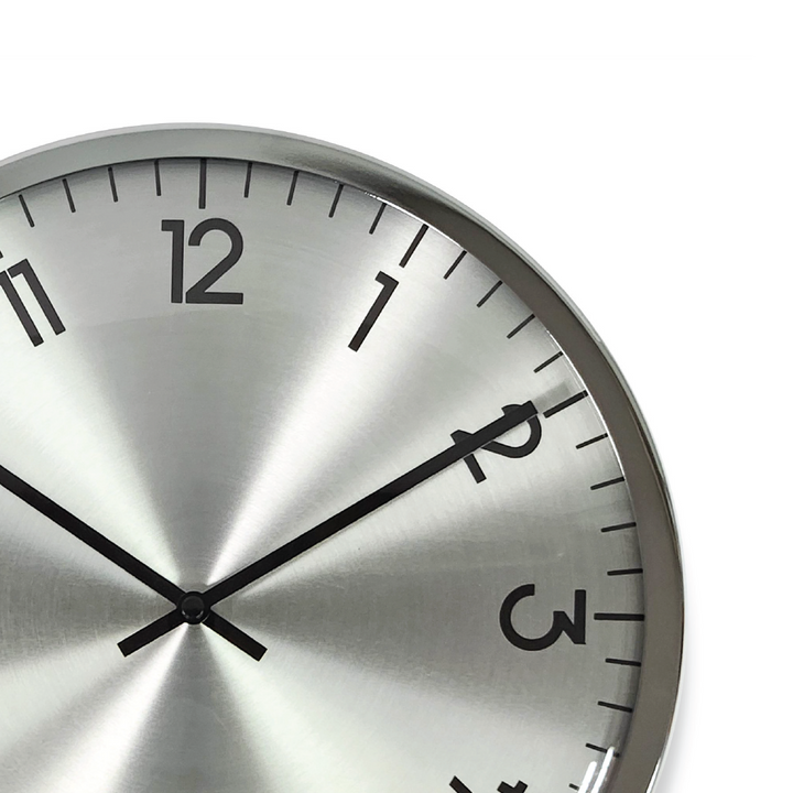 ECHT 12" Aluminium Dial Silent Metal Wall Clock With Dome Glass