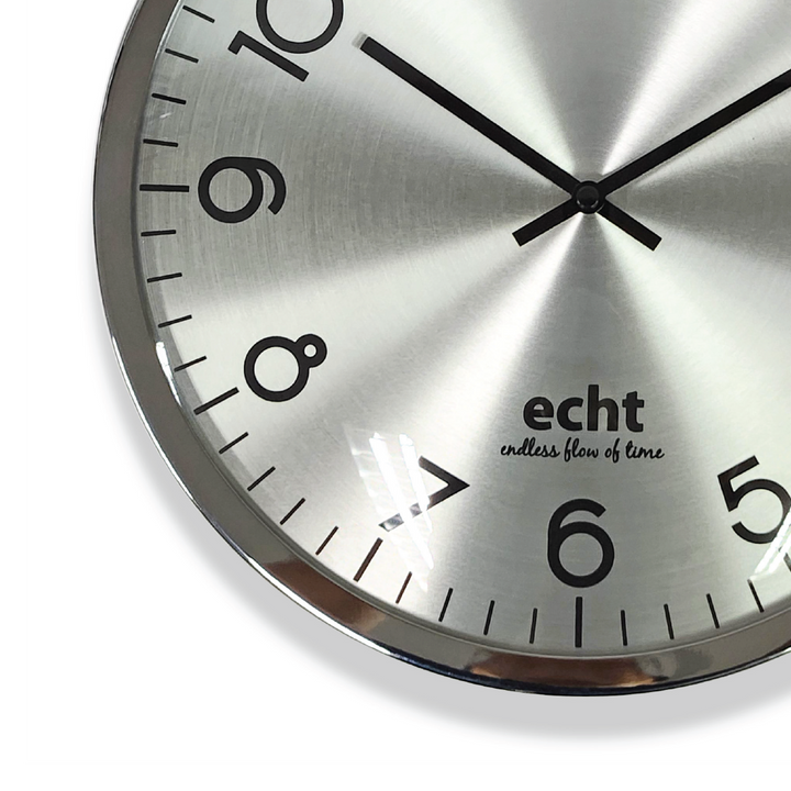 ECHT 12" Aluminium Dial Silent Metal Wall Clock With Dome Glass