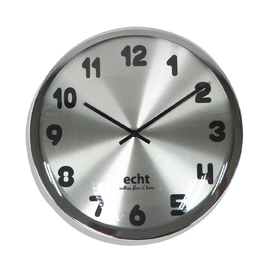 ECHT 12" Aluminium Dial Silent Metal Wall Clock With Dome Glass