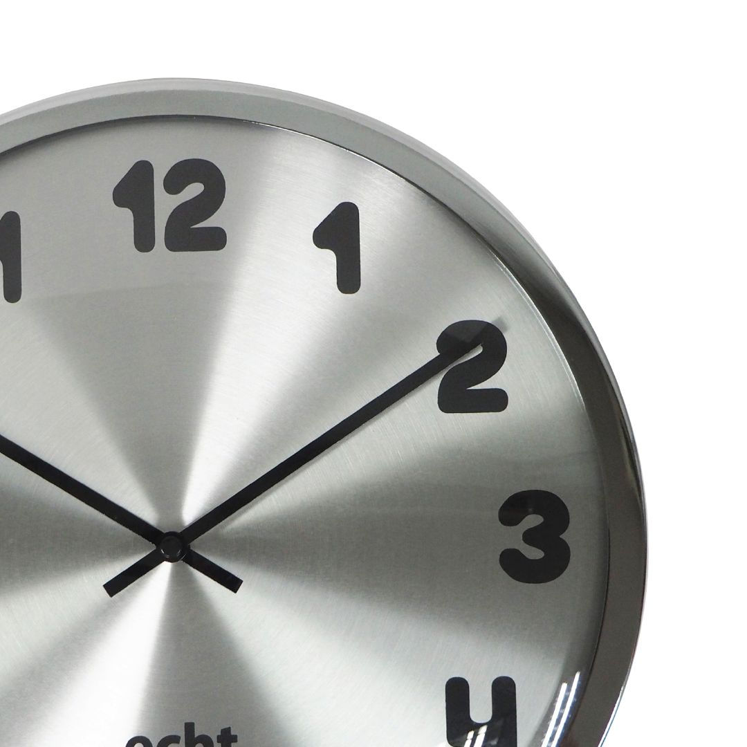 ECHT 12" Aluminium Dial Silent Metal Wall Clock With Dome Glass