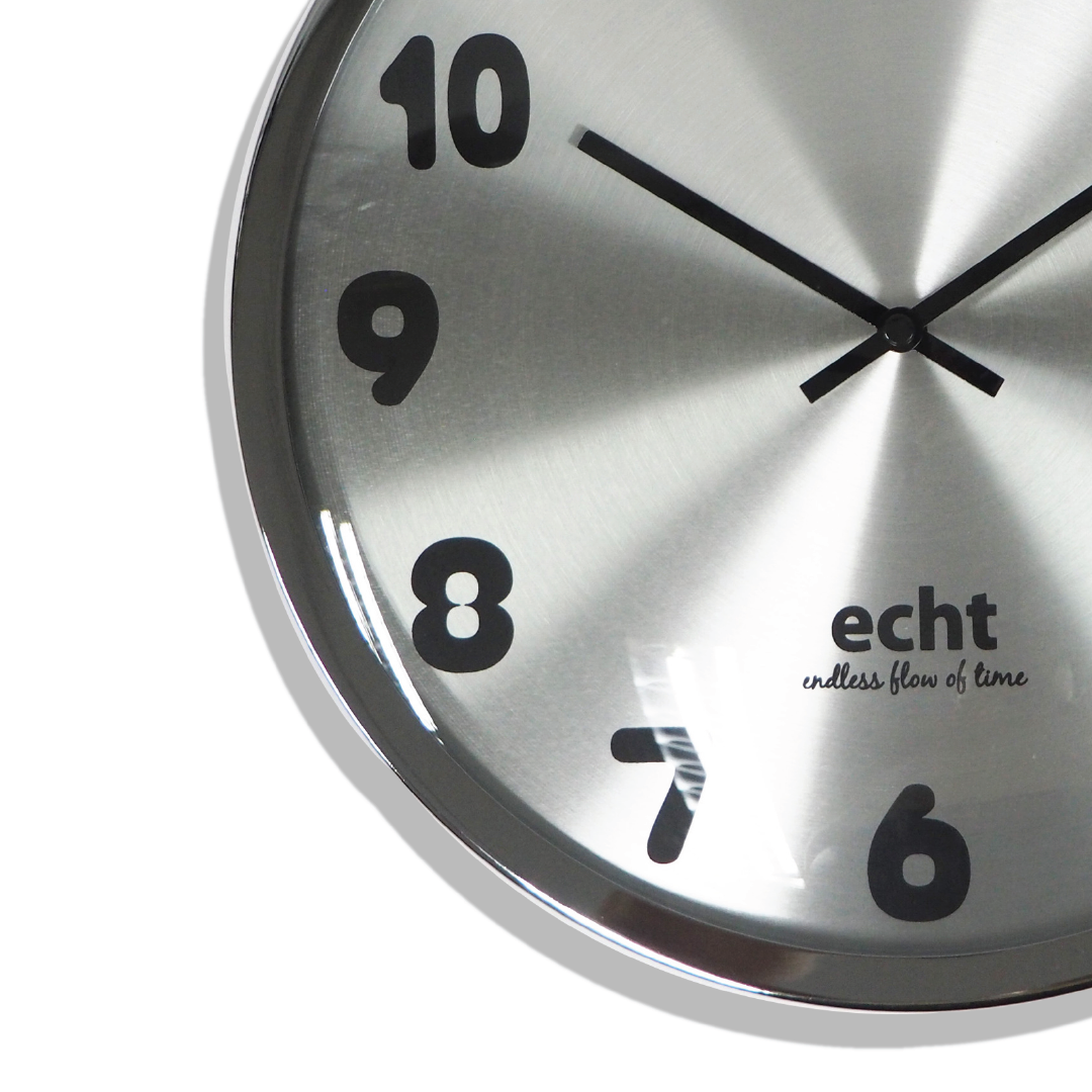 ECHT 12" Aluminium Dial Silent Metal Wall Clock With Dome Glass