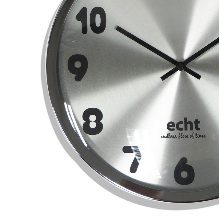 ECHT 12" Aluminium Dial Silent Metal Wall Clock With Dome Glass