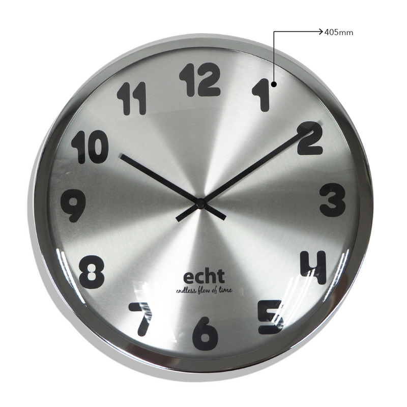 ECHT 12" Aluminium Dial Silent Metal Wall Clock With Dome Glass
