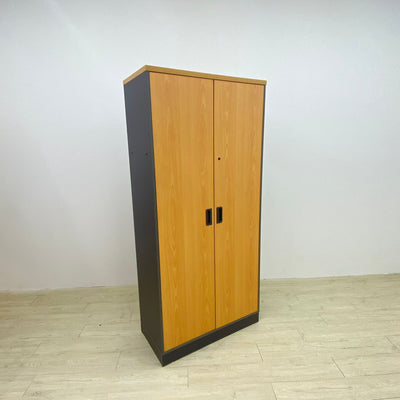 Wardrobe Cabinet (Dark Grey+Beech)