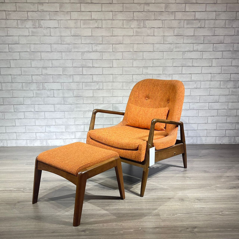 Relaxing Chair w/ Stool (Orange)