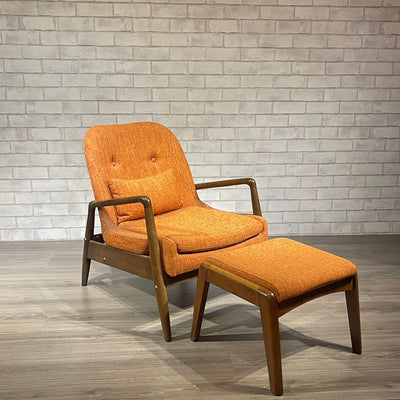 Relaxing Chair w/ Stool (Orange)