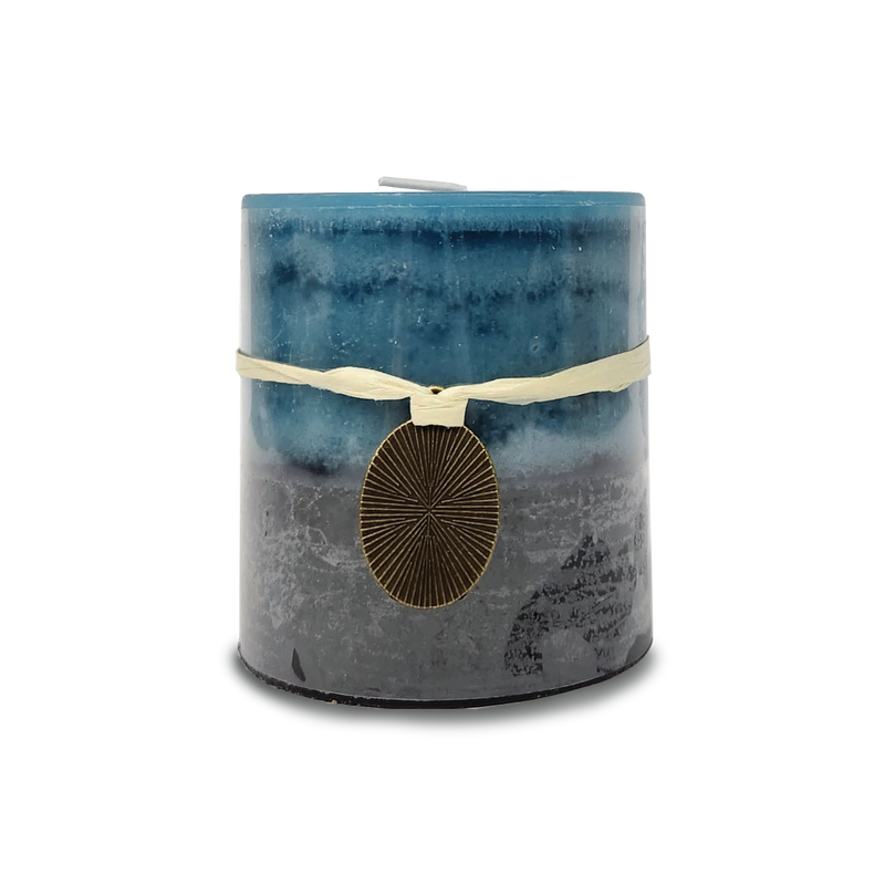 BLUEBELL Blue Pillar Candle