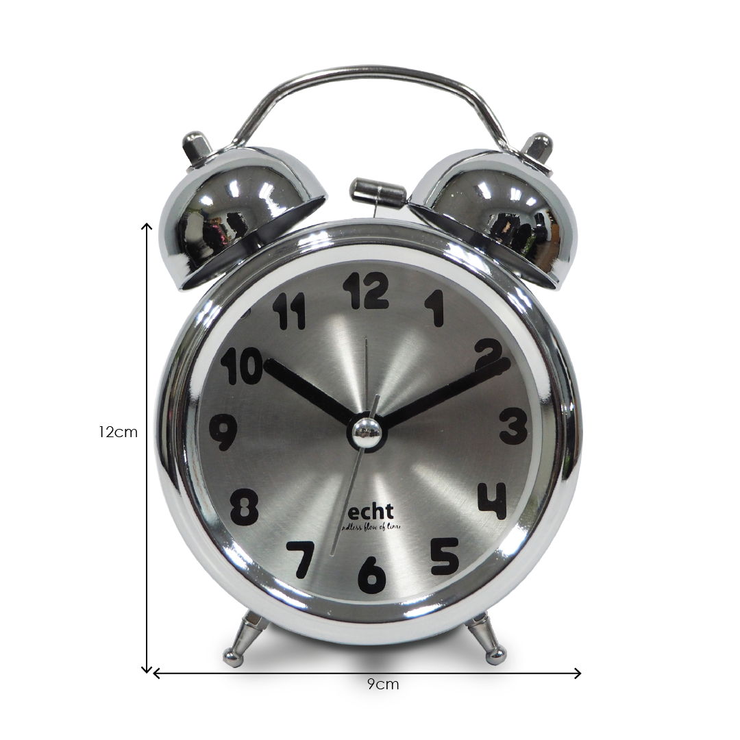 ECHT 3" Aluminium Dial Silent Metal Alarm Clock With Backlight