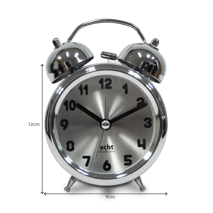 ECHT 3" Aluminium Dial Silent Metal Alarm Clock With Backlight