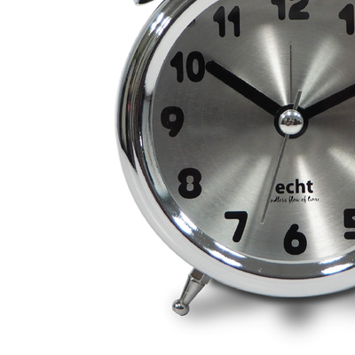 ECHT 3" Aluminium Dial Silent Metal Alarm Clock With Backlight
