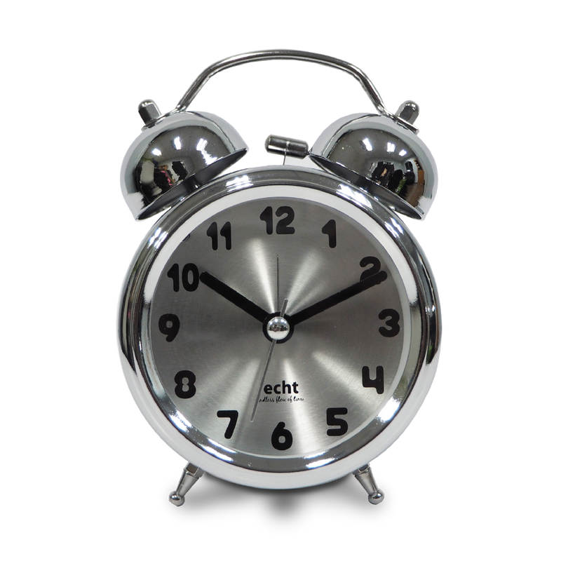 ECHT 3" Aluminium Dial Silent Metal Alarm Clock With Backlight