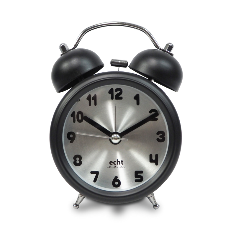 ECHT 3" Aluminium Dial Silent Metal Alarm Clock With Backlight