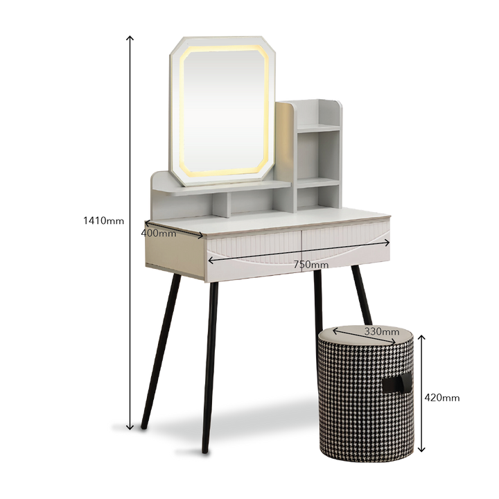 AELIA LED Mirror Dresser with Stool
