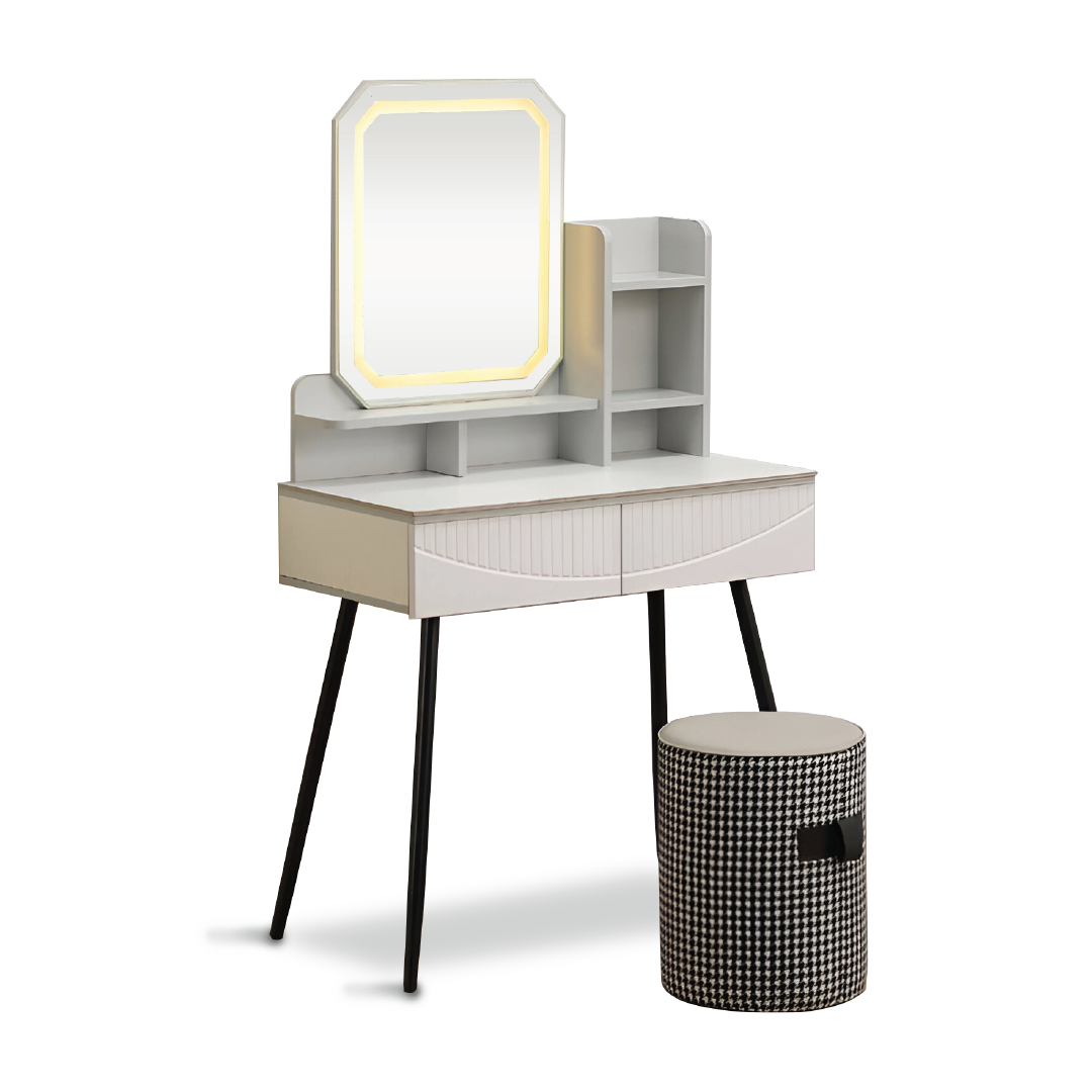 AELIA LED Mirror Dresser with Stool MAJUHOME eStore