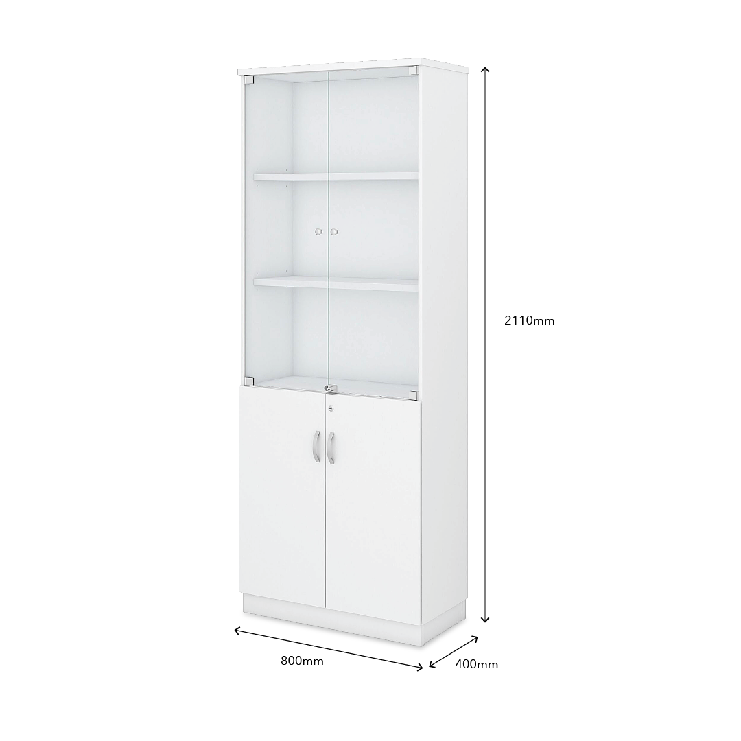 AHELI Swinging Glass Door High Cabinet