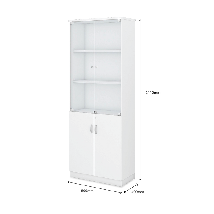 AHELI Swinging Glass Door High Cabinet