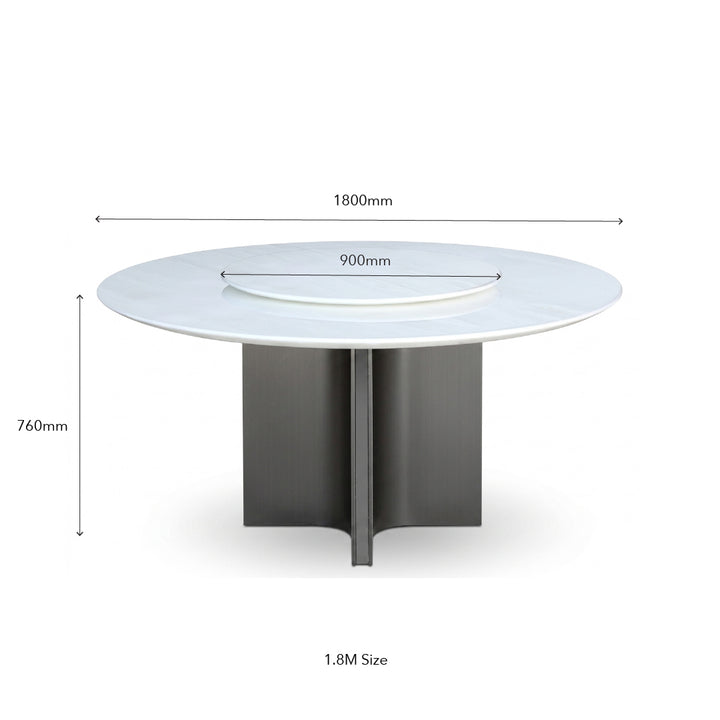 AKSA Round Natural Marble Dining Set
