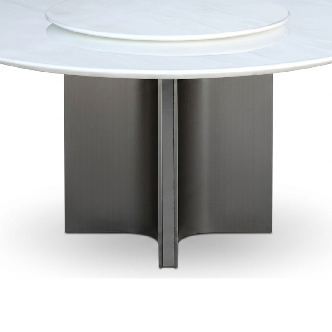AKSA Round Natural Marble Dining Set