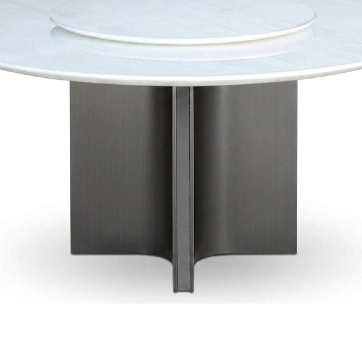 AKSA Round Natural Marble Dining Set