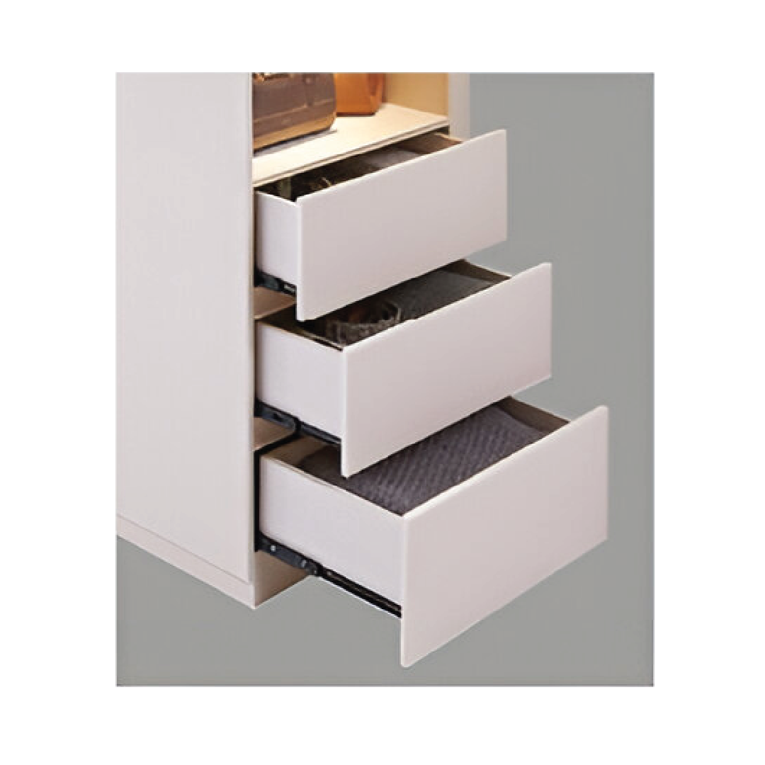 ALABASTER Wardrobe with Side Cabinet & Mirror