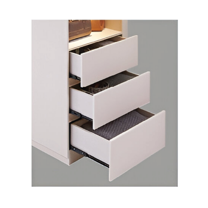 ALABASTER Wardrobe with Side Cabinet & Mirror