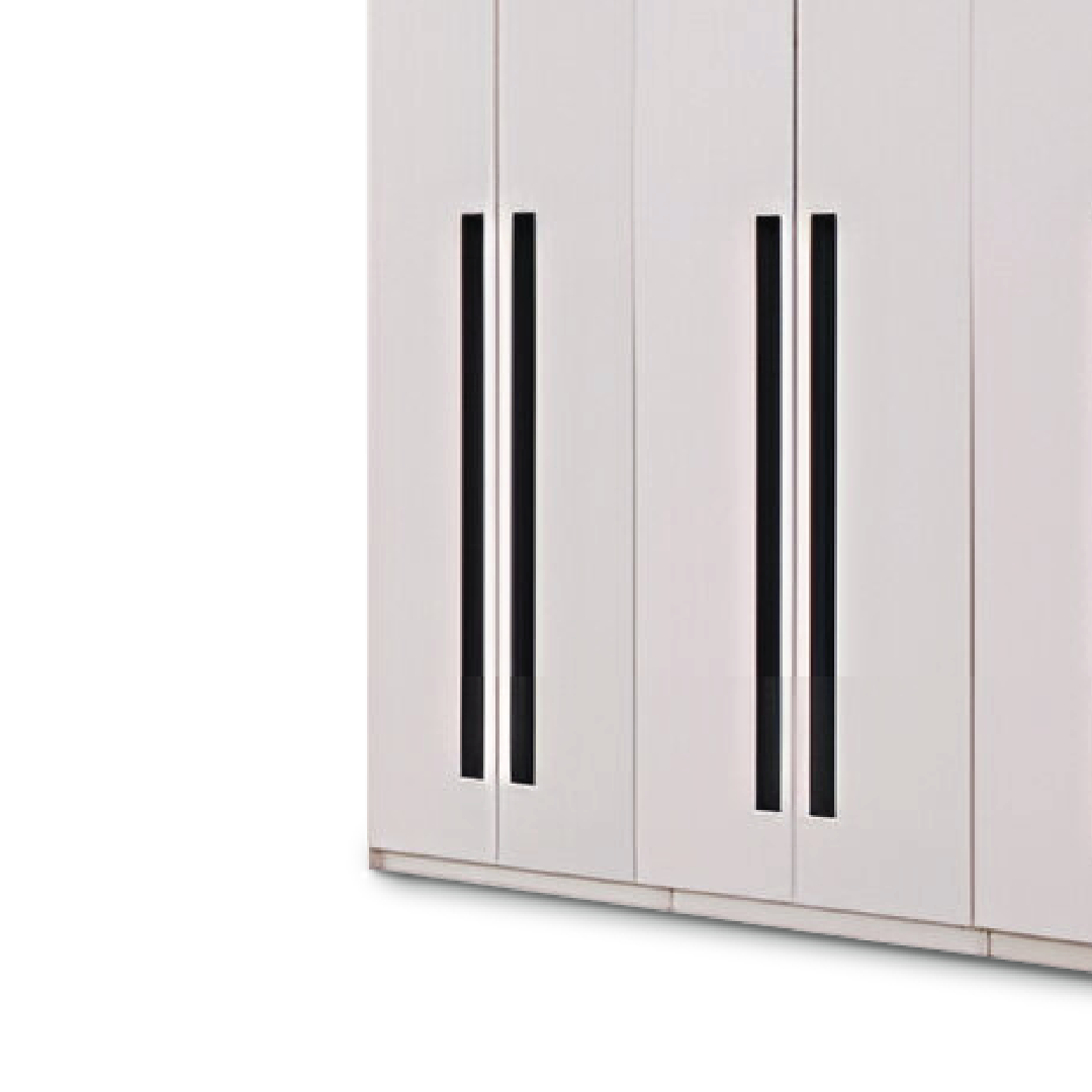 ALABASTER Wardrobe with Side Cabinet & Mirror