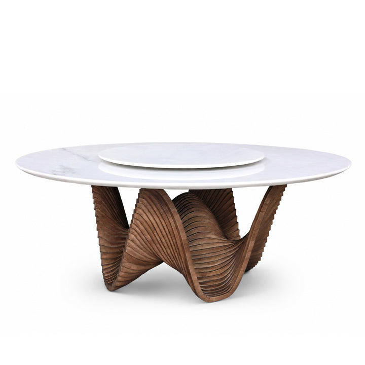 ALESSA Round Natural Marble Dining Table