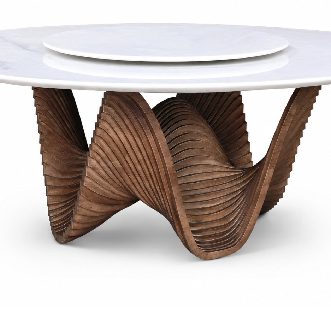 ALESSA Round Natural Marble Dining Table