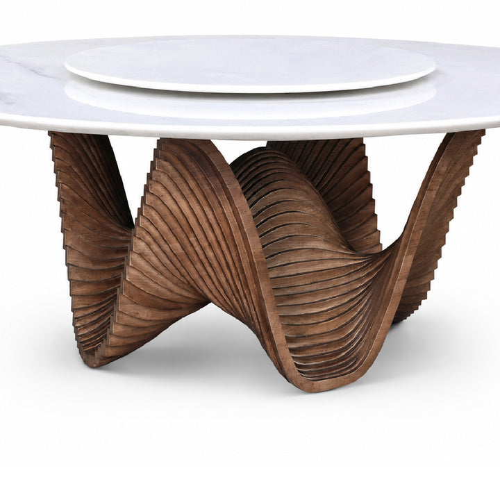 ALESSA Round Natural Marble Dining Table