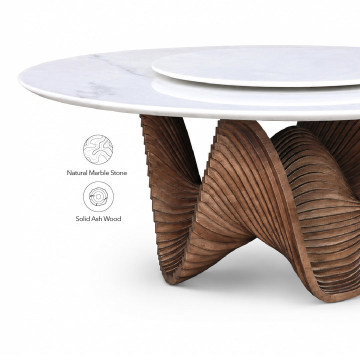 ALESSA Round Natural Marble Dining Table