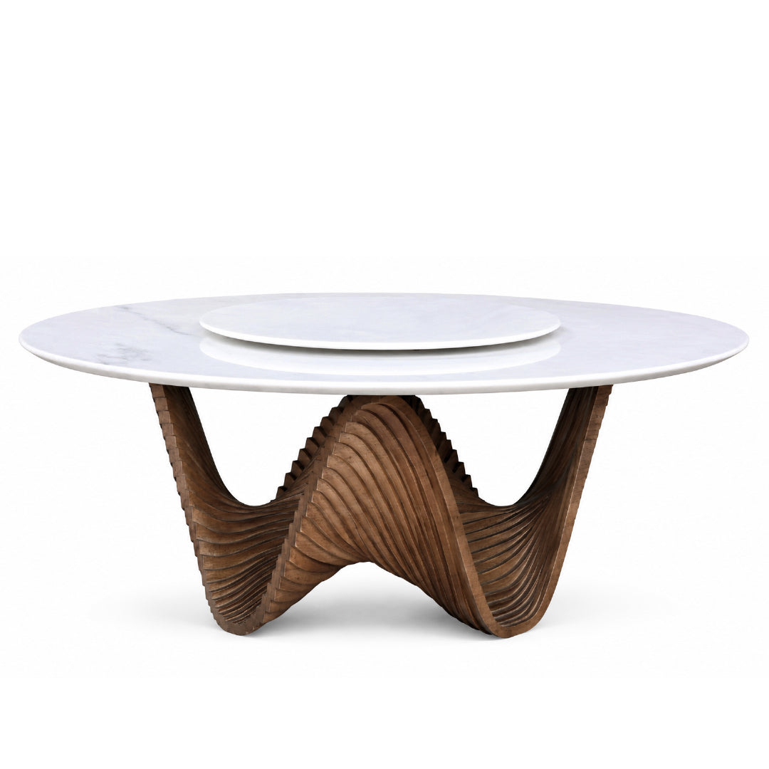 ALESSA Round Natural Marble Dining Table