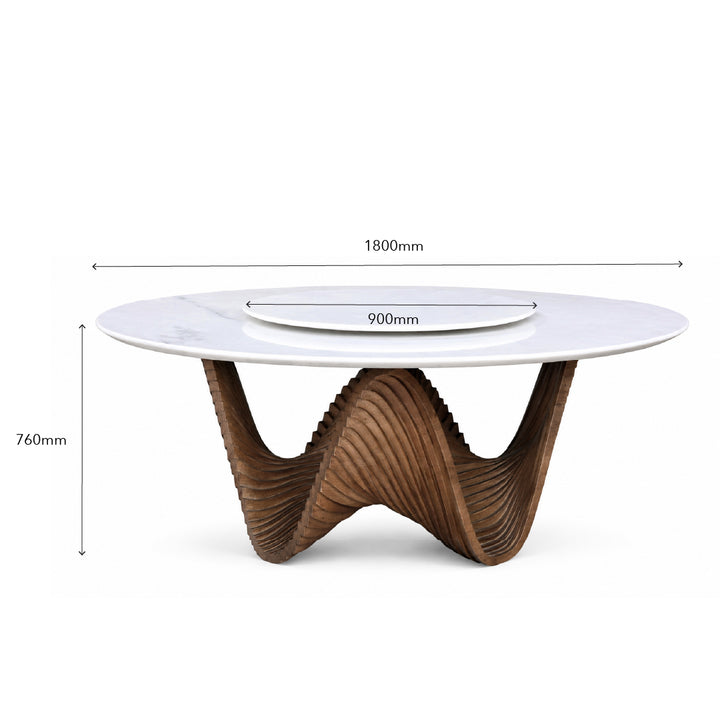 ALESSA Round Natural Marble Dining Table