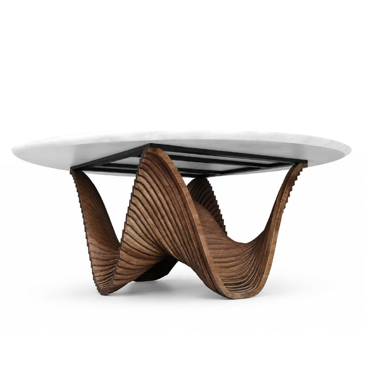 ALESSA Round Natural Marble Dining Table
