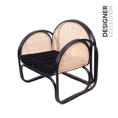 ALVA Lounge Chair Solid Black & Natural