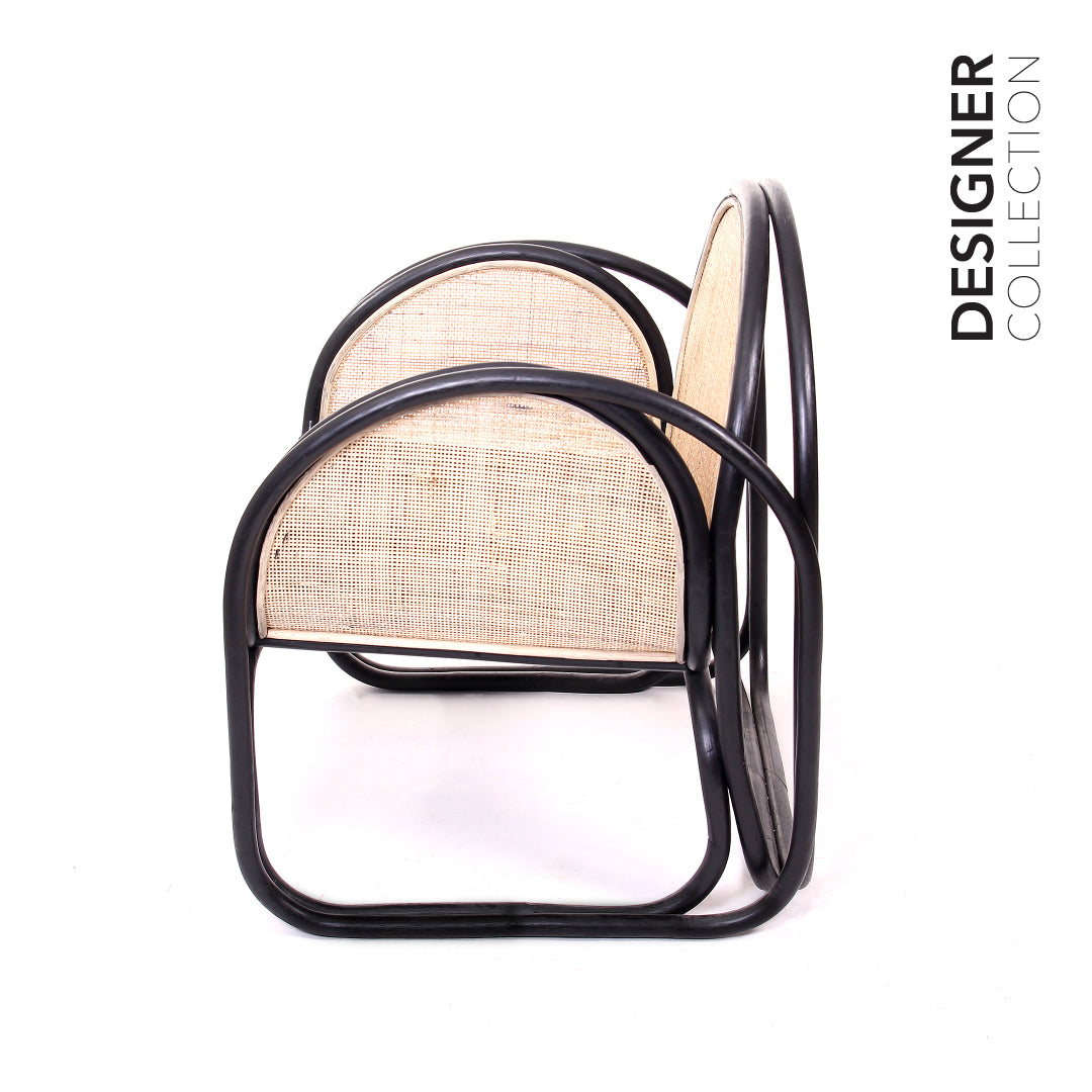 ALVA Lounge Chair Solid Black & Natural