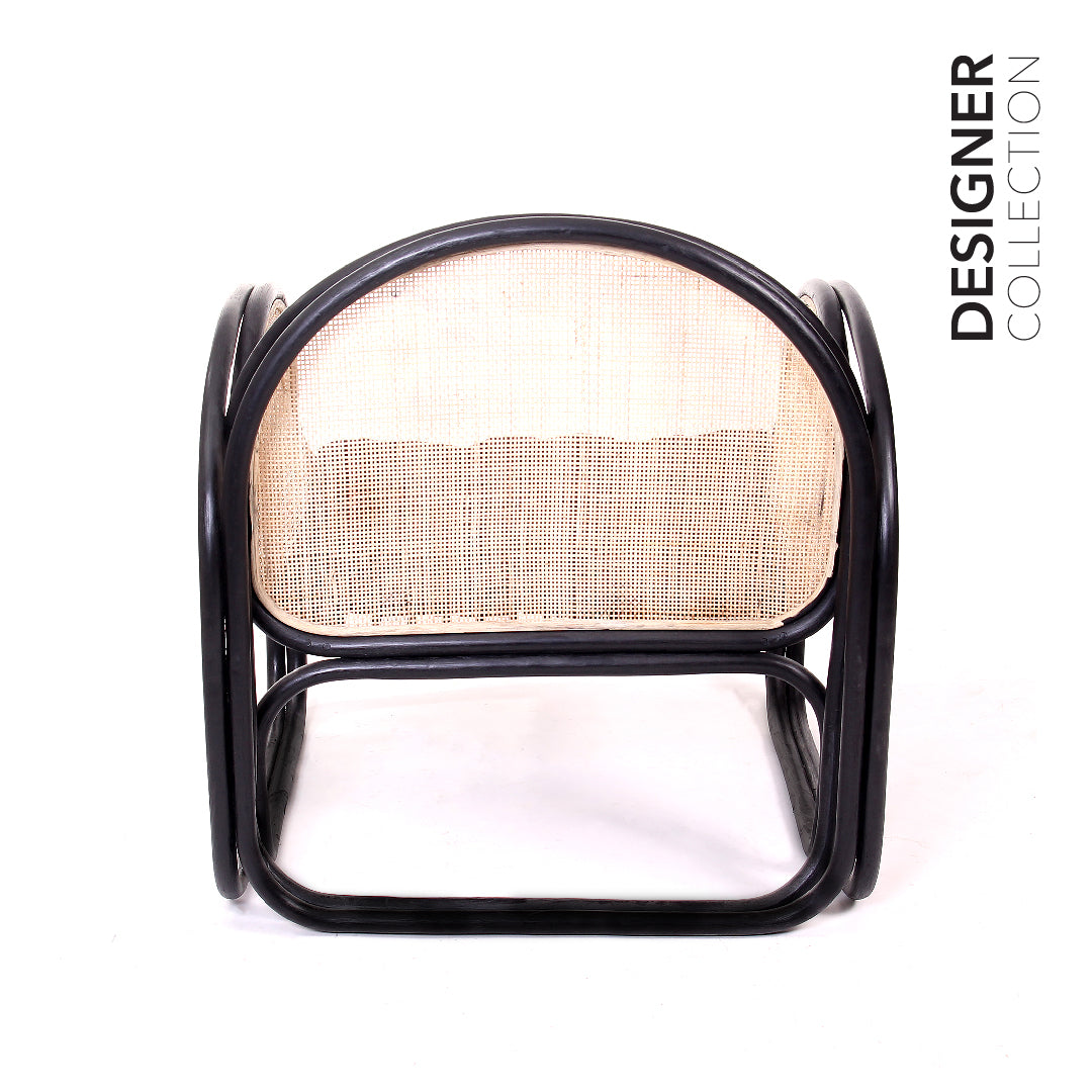 ALVA Lounge Chair Solid Black & Natural