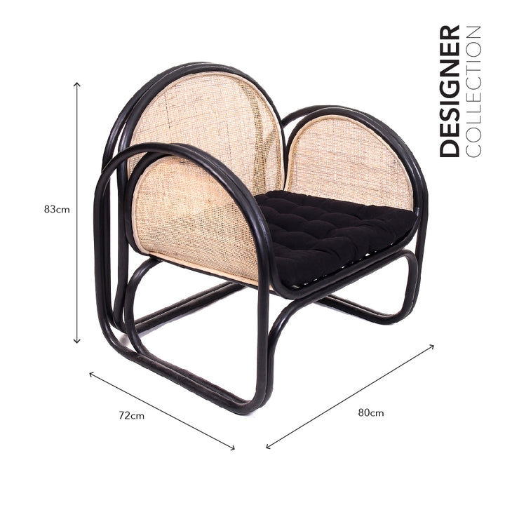 ALVA Lounge Chair Solid Black & Natural