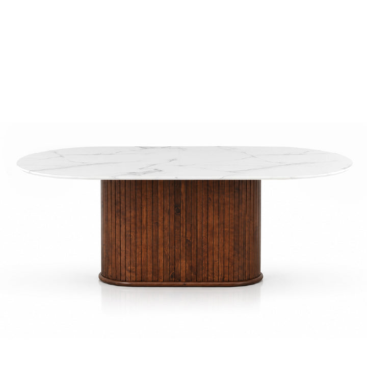 ALVIA Marble Oval Dining Table