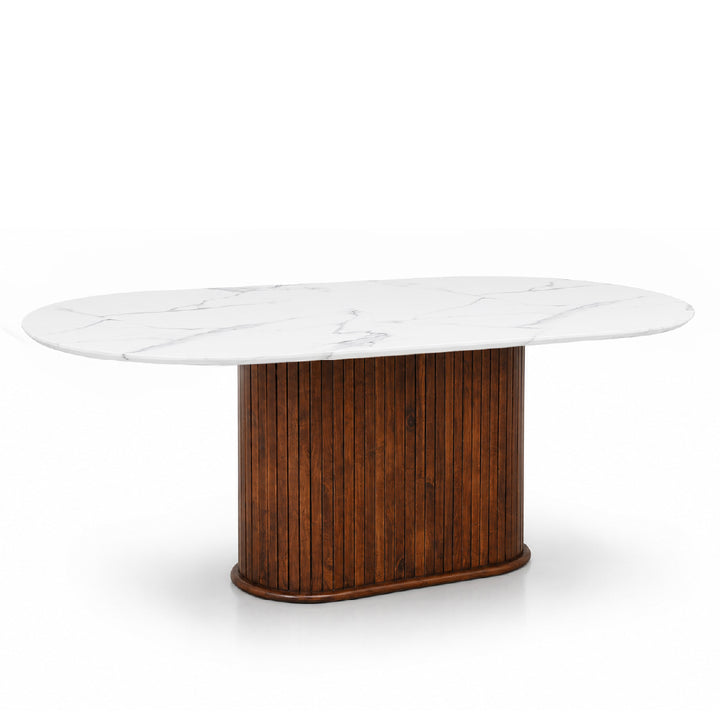 ALVIA Marble Oval Dining Table