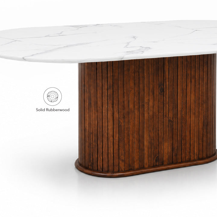 ALVIA Marble Oval Dining Table